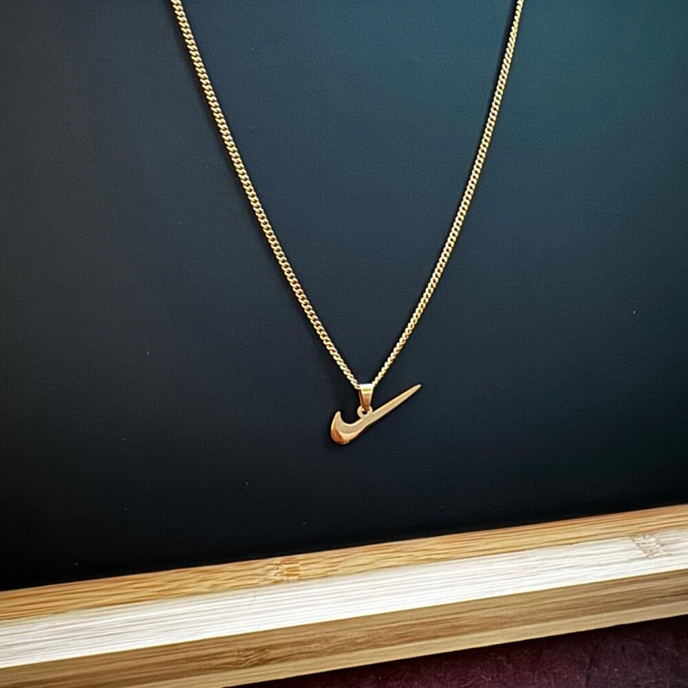 Nike Necklace - Nike Swoosh - 20" Thin Chain - Unisex - Y2K - Picture 2 of 2